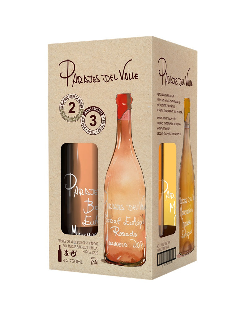 Estuche cuatro botellas Parajes del Valle